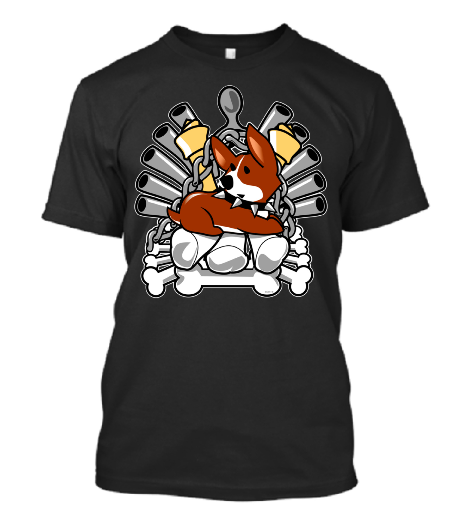 Corgi Throne Of Bones And Chains T-Shirt