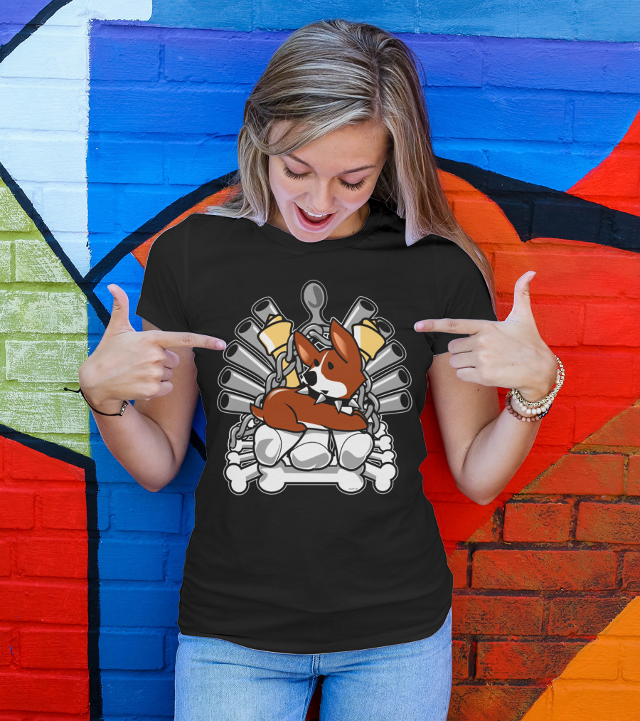 Corgi Throne Of Bones And Chains T-Shirt