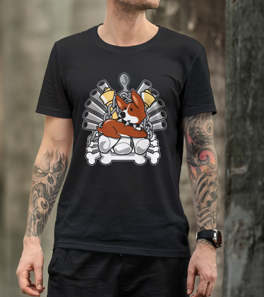 Corgi Throne Of Bones And Chains T-Shirt