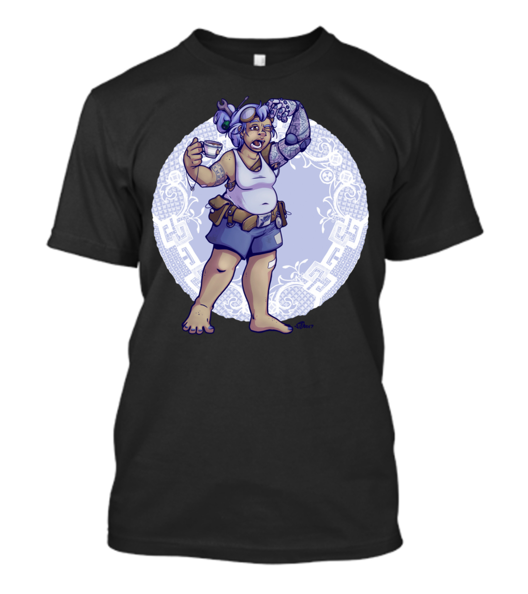 Blue Willow Cyberpunk Teacup Character T-Shirt
