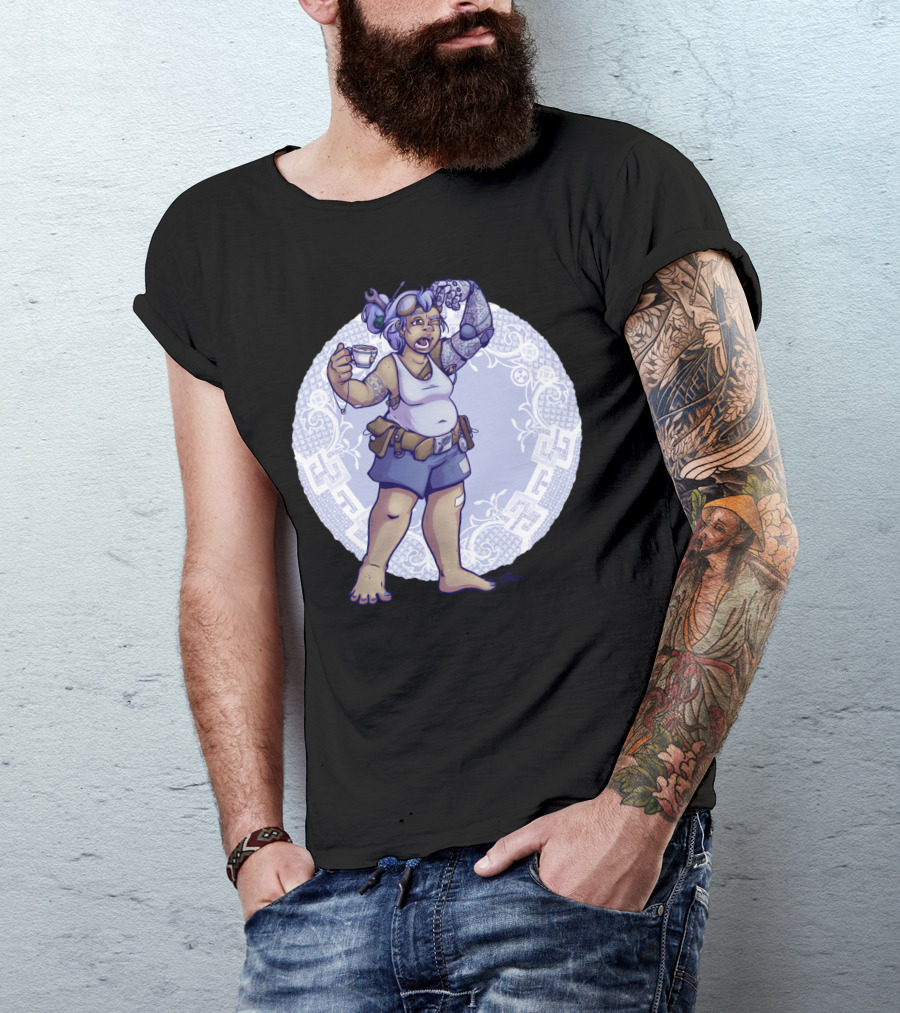 Blue Willow Cyberpunk Teacup Character T-Shirt