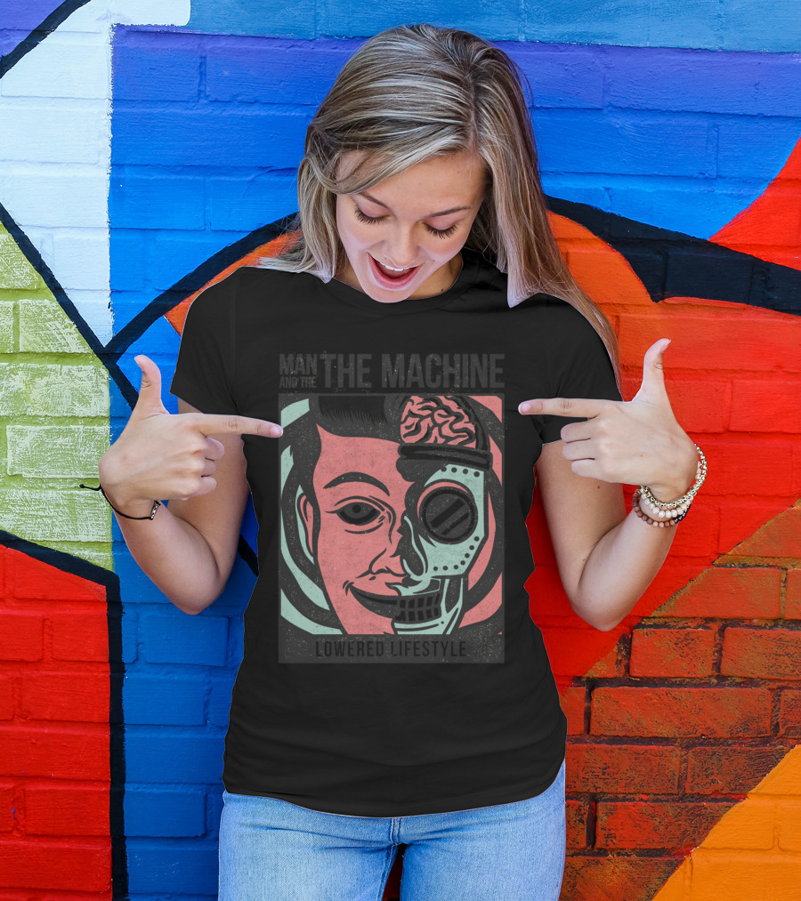 Man And The Machine Brain Mechanics Duality T-Shirt