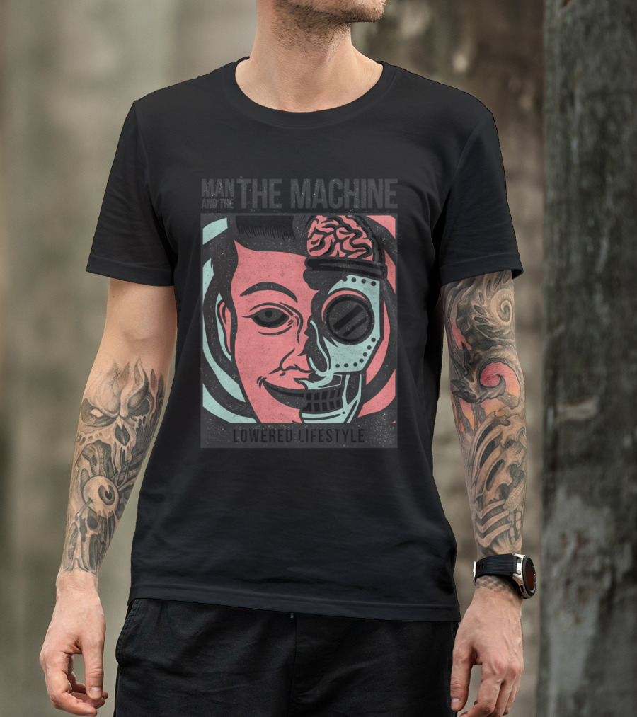 Man And The Machine Brain Mechanics Duality T-Shirt