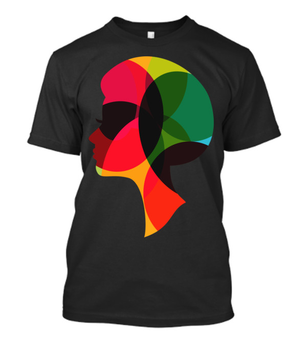 Disco Dancer Colorful Silhouette Head Profile T-Shirt