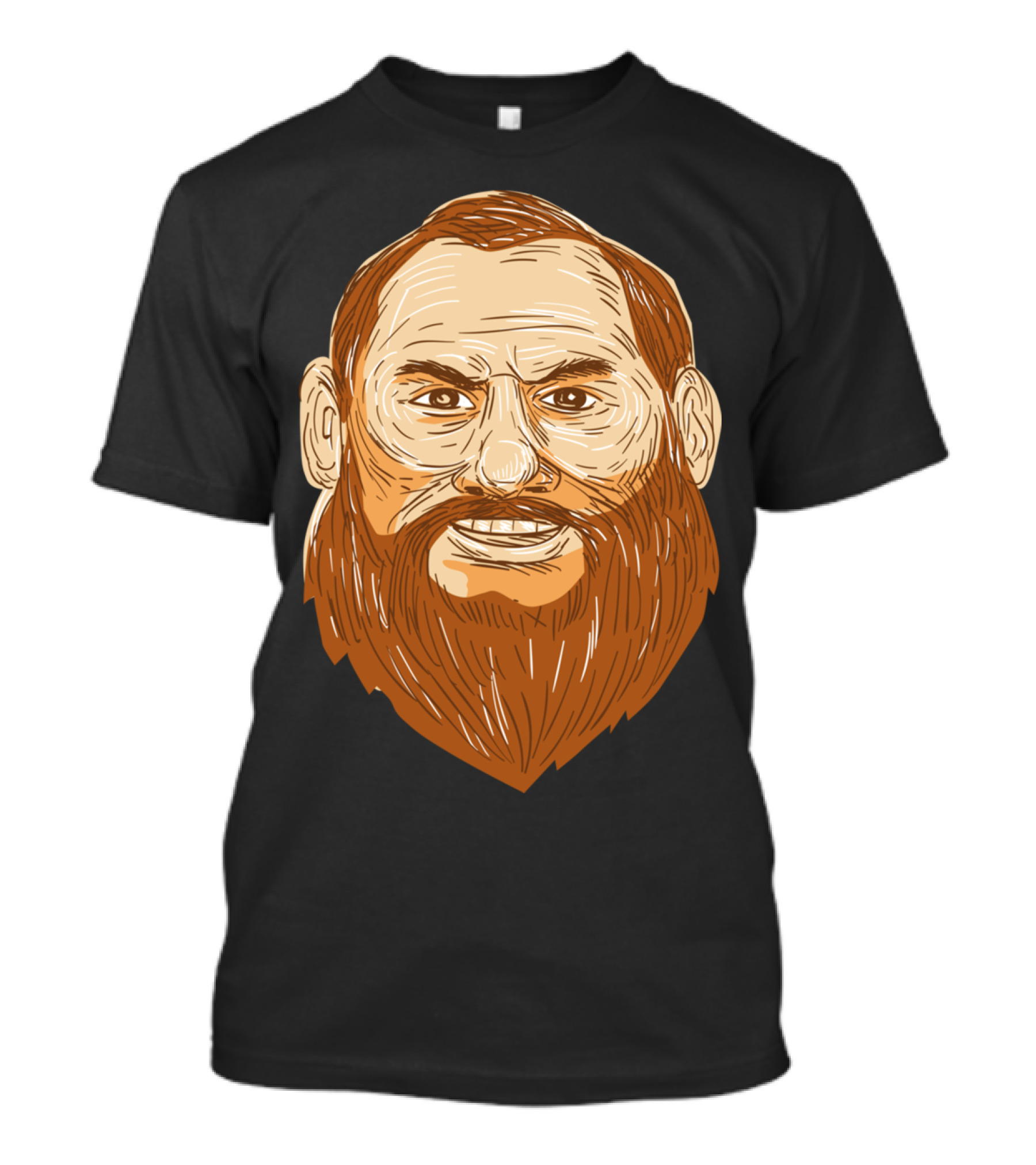 Man Bearded Face Retro Rustic T-Shirt