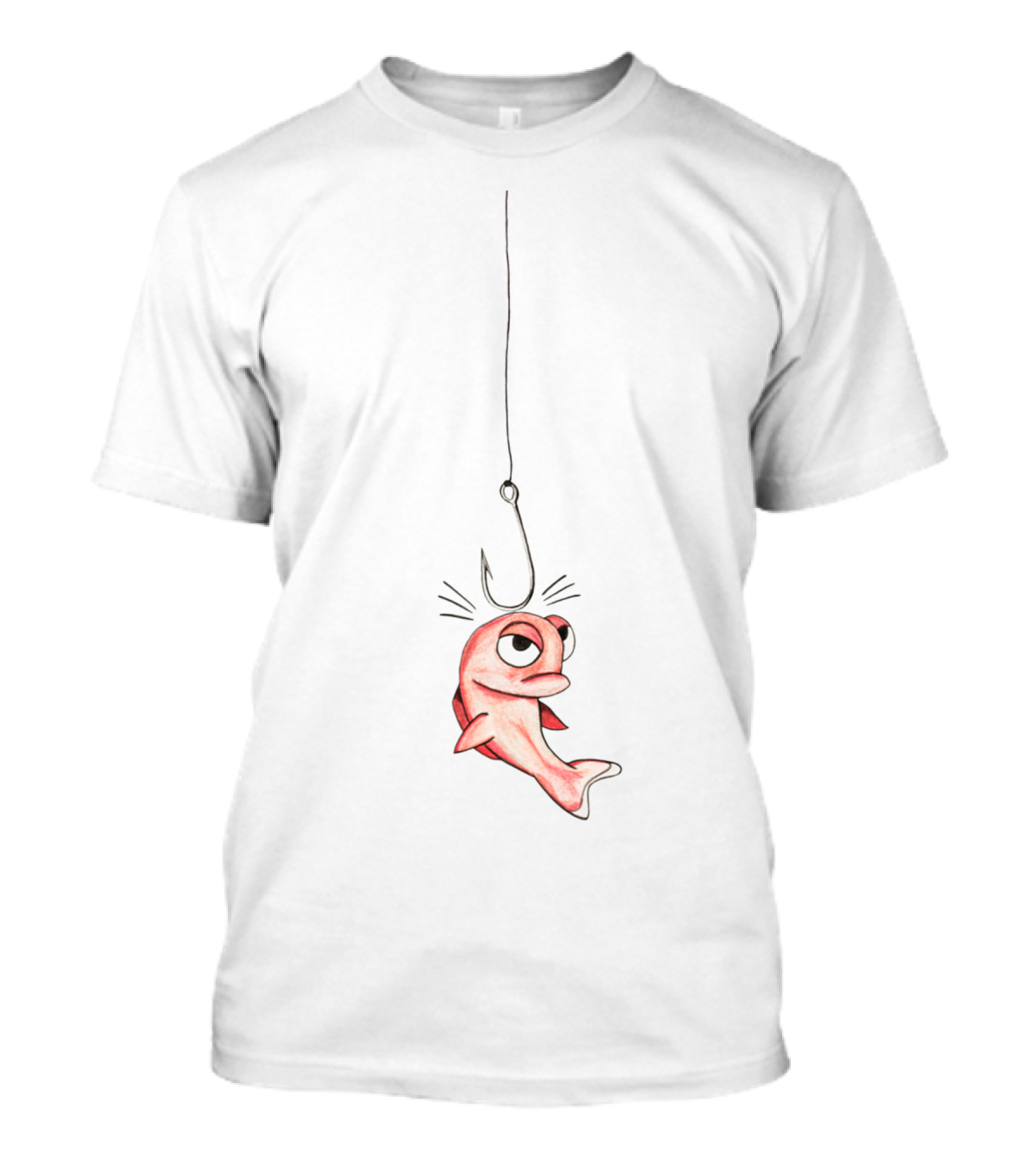 Angry Fish Hooked Expression T-Shirt