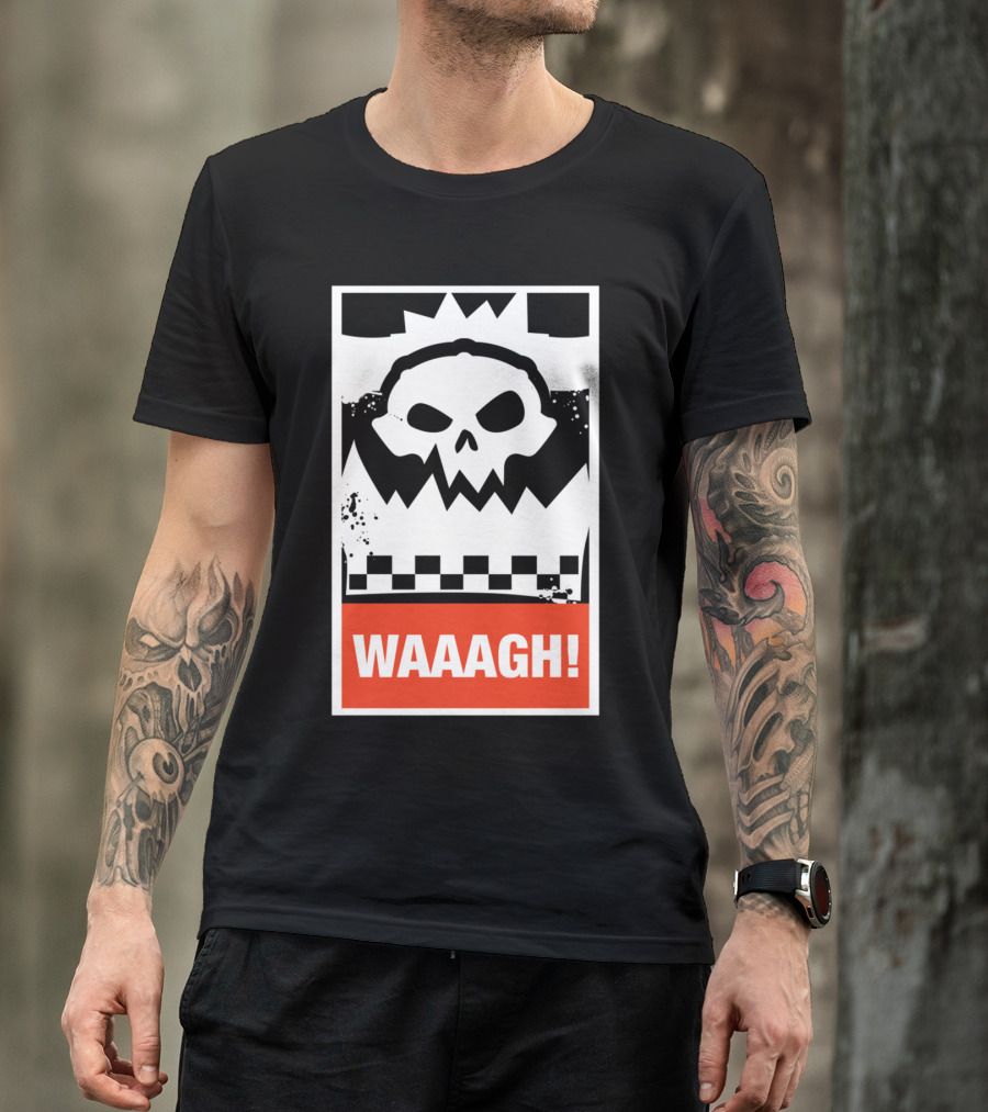 Waaagh Orks Greenskins Skull Emblem T-Shirt