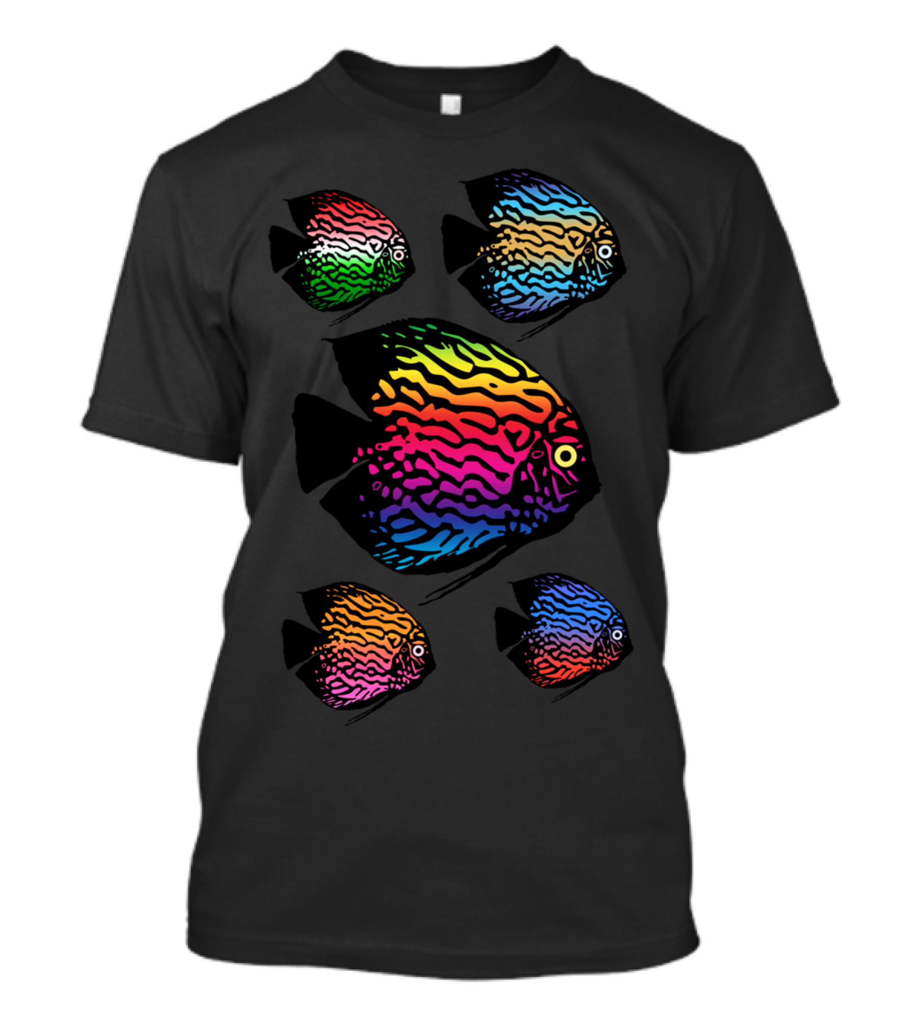 Discus Fish Rainbow Pattern Colors T-Shirt