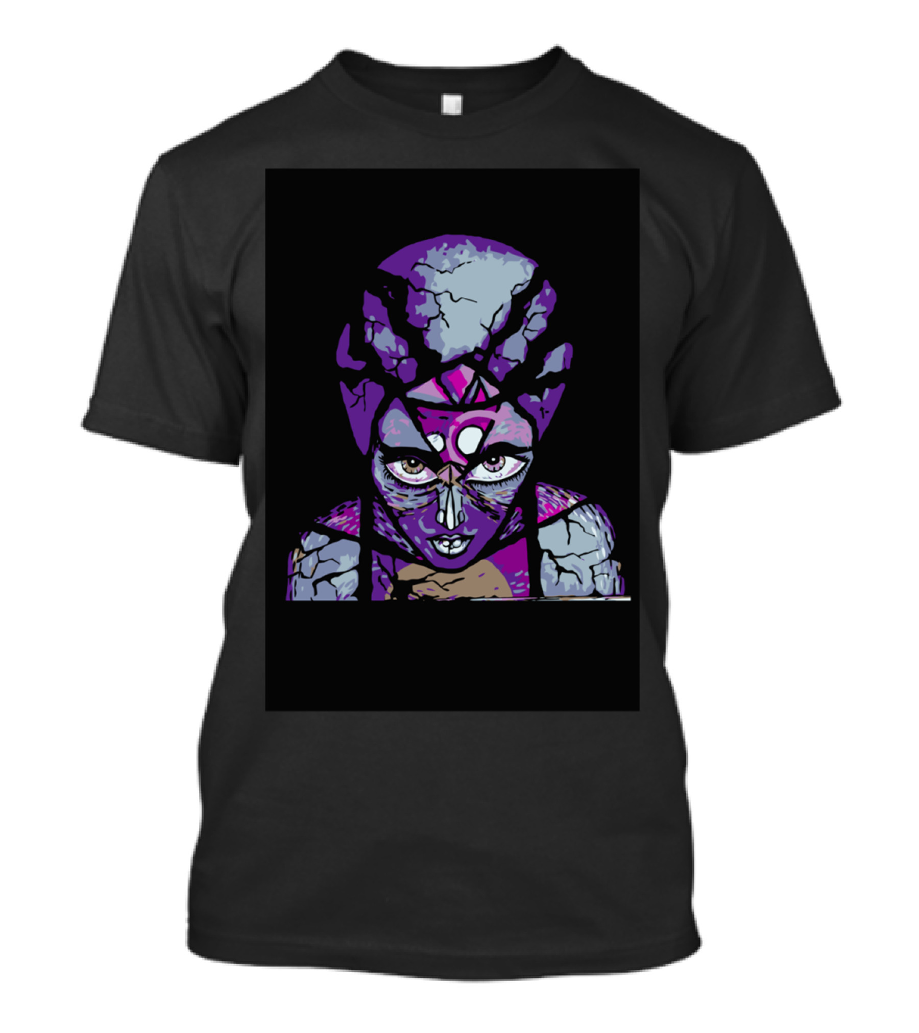 Wake Up Cracked Alien Head Psychedelic T-Shirt