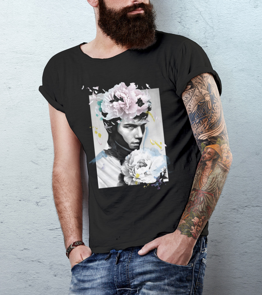 Man Flowers Peonies T-Shirt
