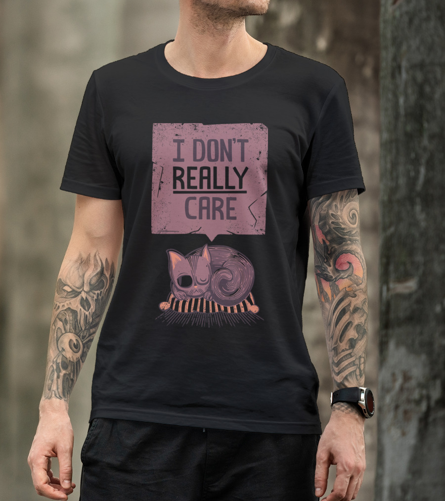 I Don't Really Care Sleeping Cat T-Shirt
