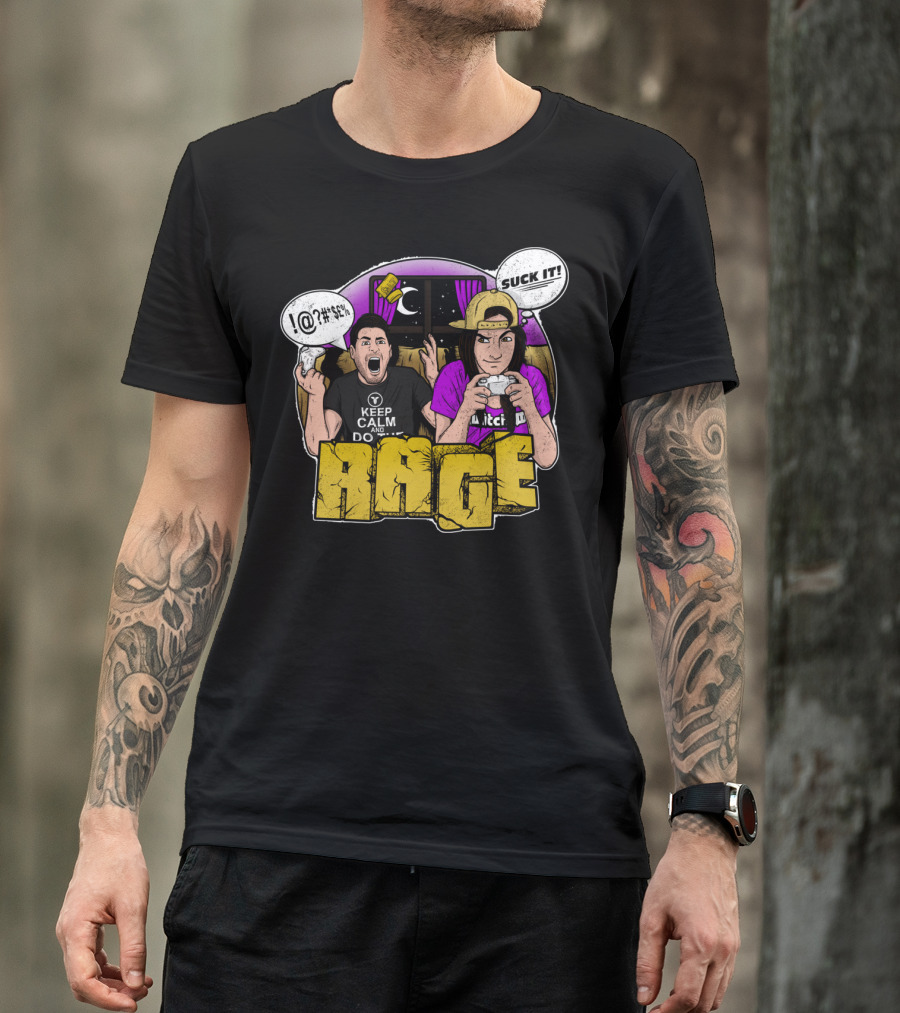 Rage Gaming Couple 'Keep Calm And Do' Twitch Night Battle T-Shirt