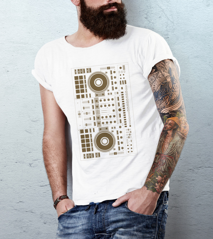 DJ Brown Turntable Deck T-Shirt