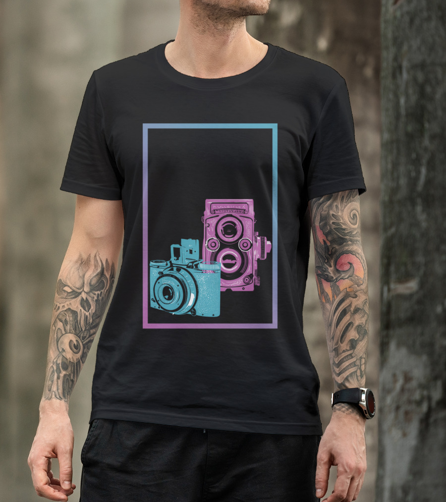 Photography Definition Multicolor Vintage Cameras T-Shirt
