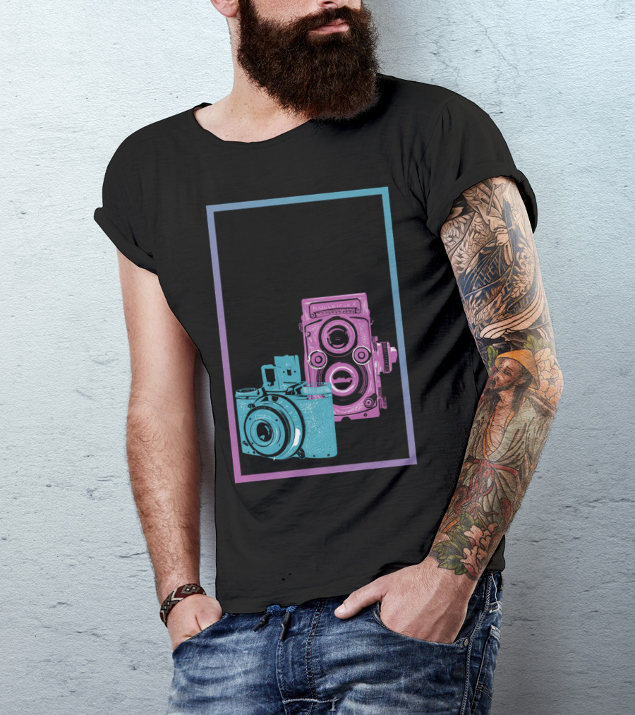 Photography Definition Multicolor Vintage Cameras T-Shirt