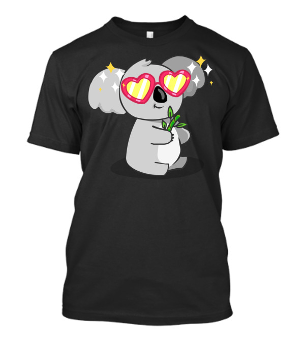 Fabulous Koala With Heart Glasses And Sparkles T-Shirt