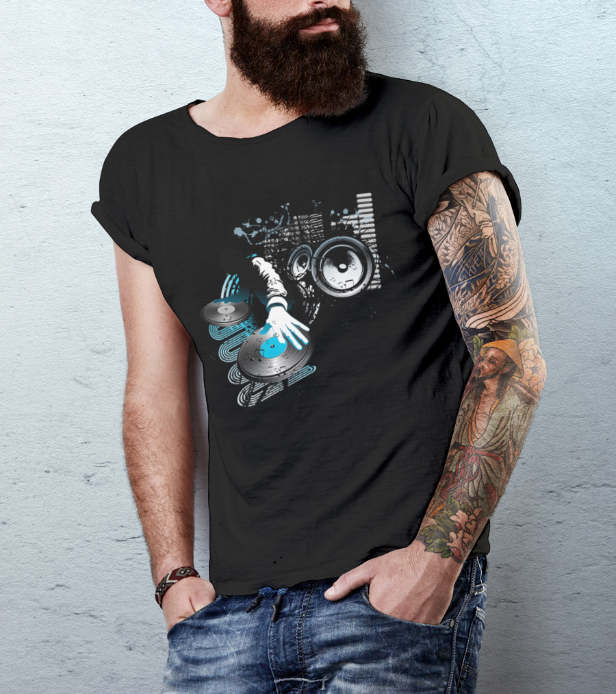 DJ City Beats Urban Turntable Speaker Vibes T-Shirt