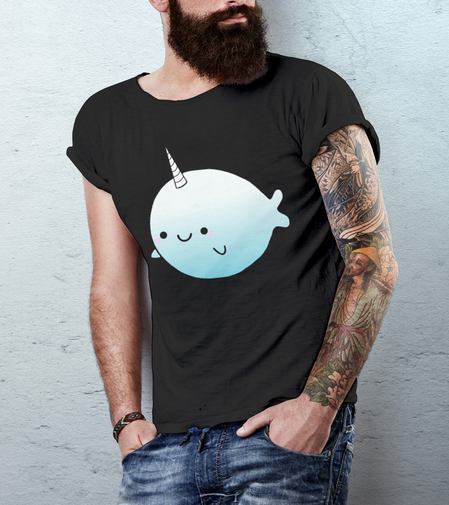 Be Magical Cute Smiling Narwhal With Horn T-Shirt