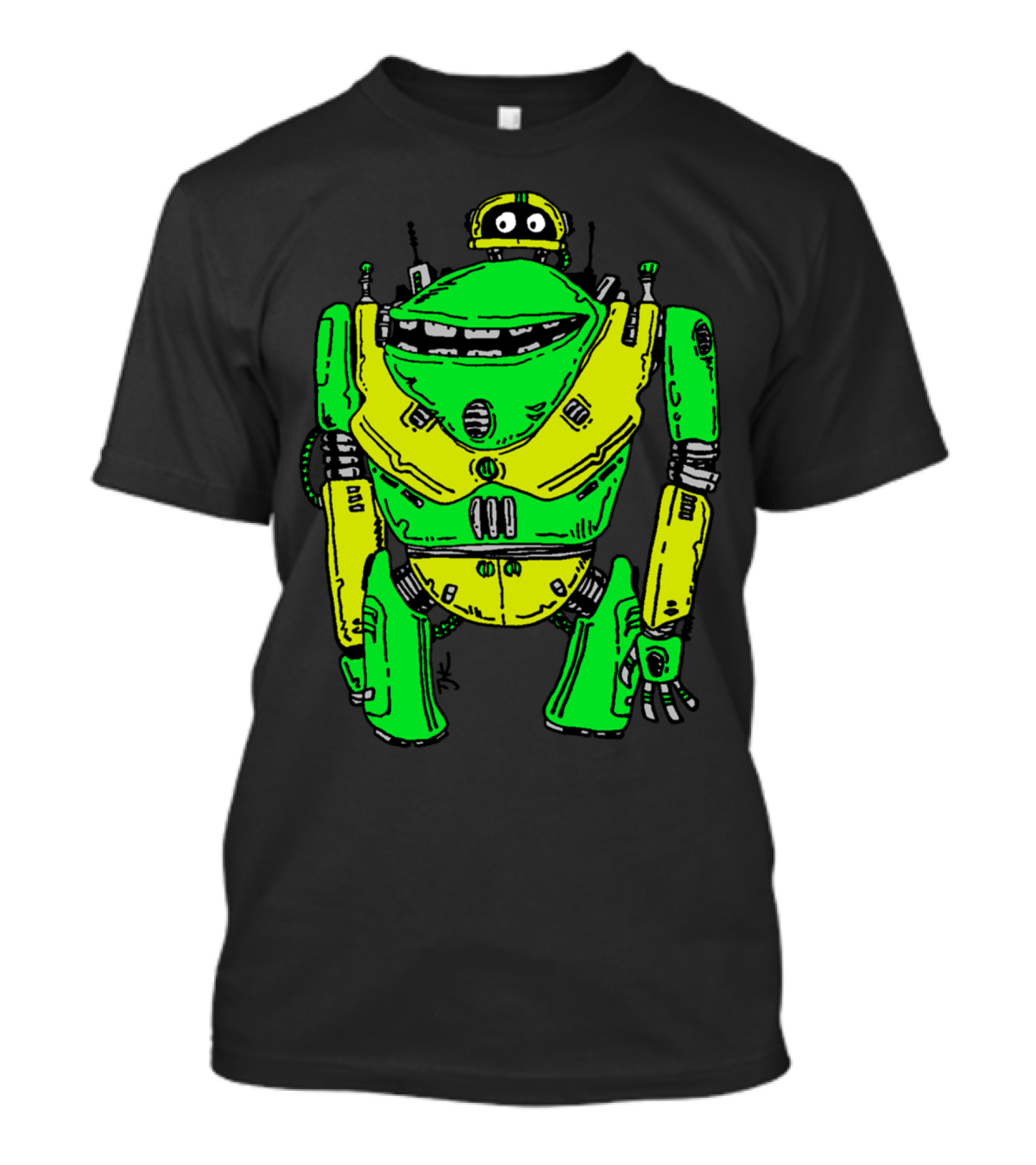Bob The Bot Yellow And Green Robot T-Shirt