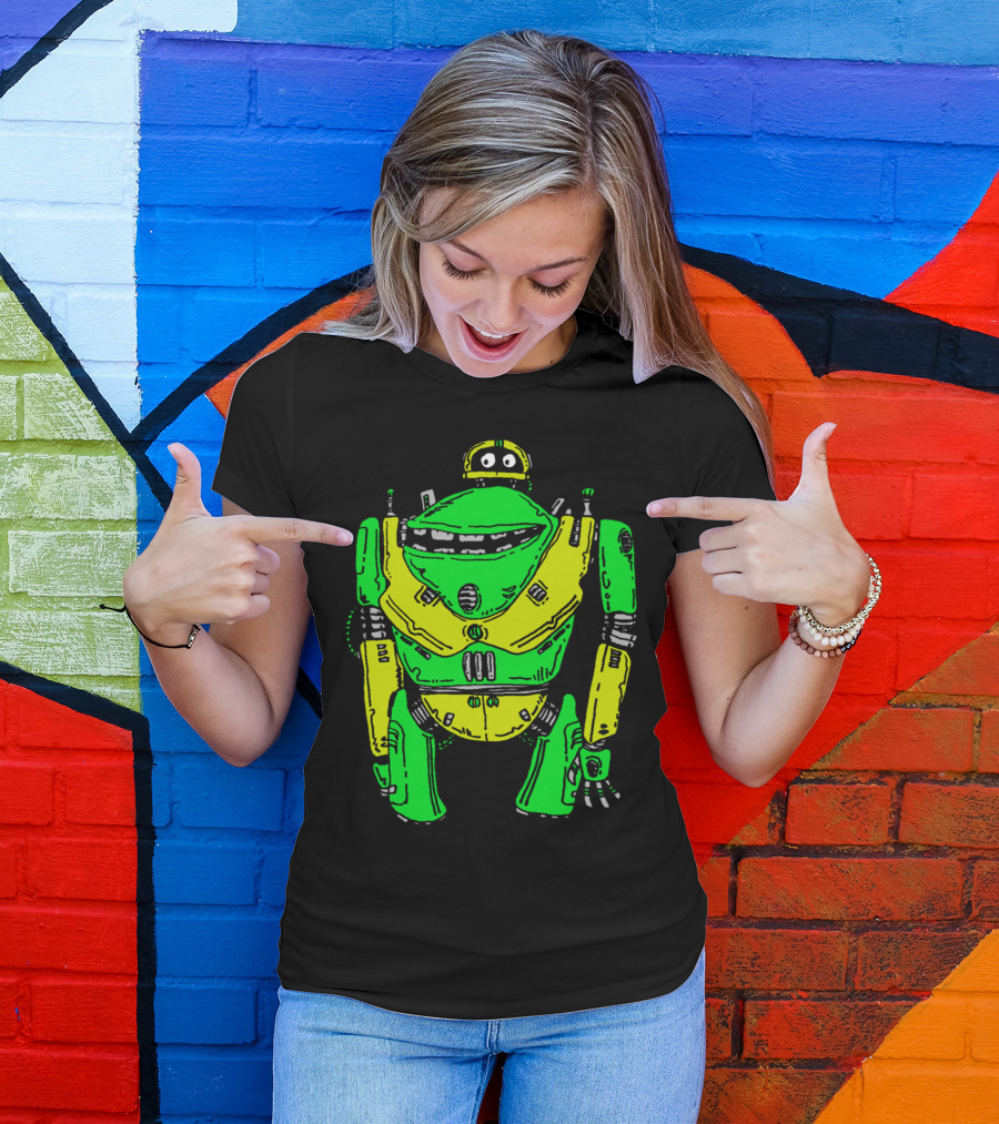Bob The Bot Yellow And Green Robot T-Shirt