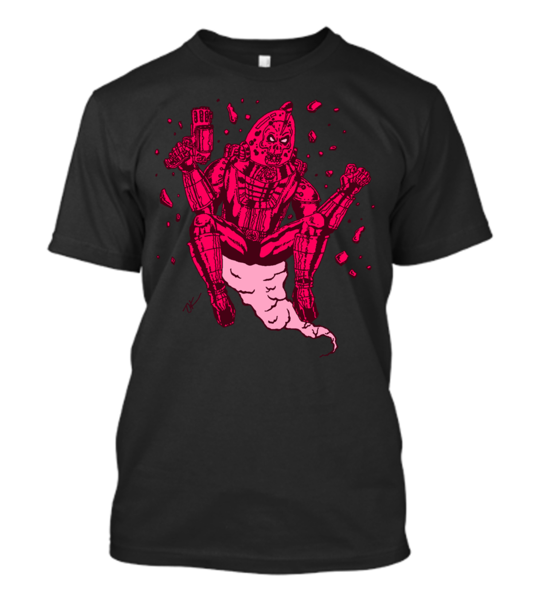 Cosmic Skull Magenta Robotic Warrior Spirit T-Shirt
