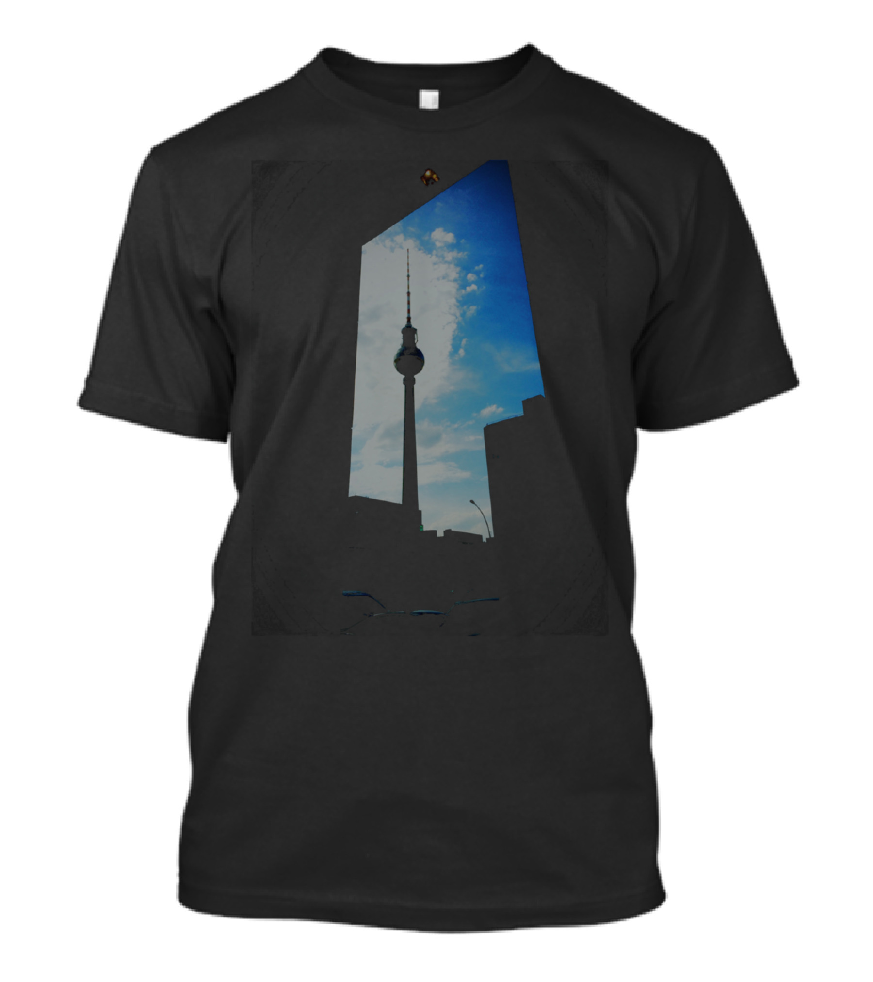 Berlin TV Tower Framed Against Blue Sky And Clouds T-Shirt