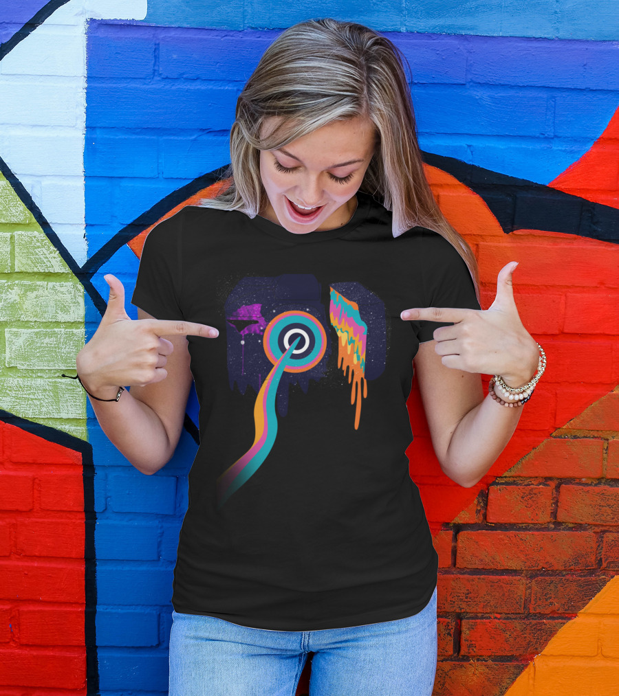 Cosmic View Rainbow Prism Galaxy Camera T-Shirt