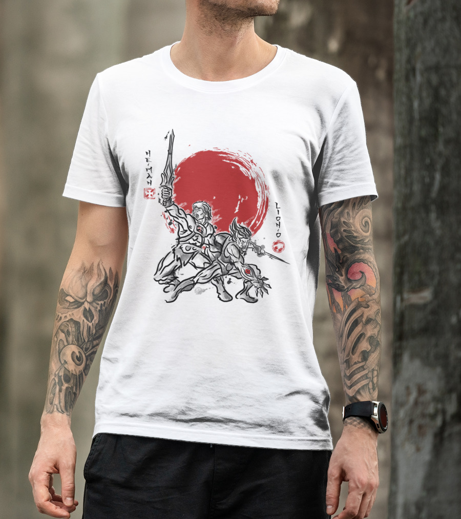 He-Man Lion-O Cosmic Warriors Red Sun Battle T-Shirt
