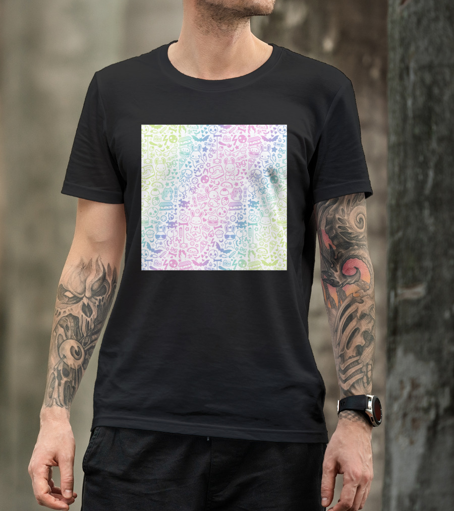Tainted Sweets Pastel Bunny Confetti Icons T-Shirt