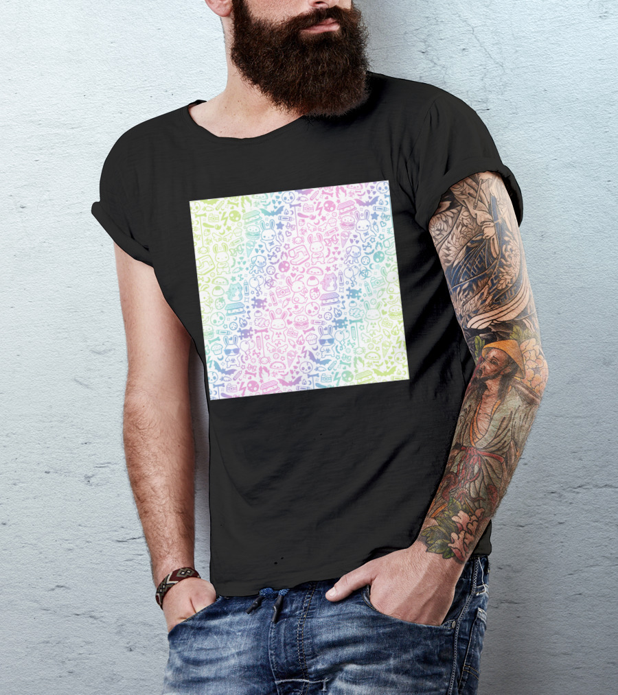 Tainted Sweets Pastel Bunny Confetti Icons T-Shirt