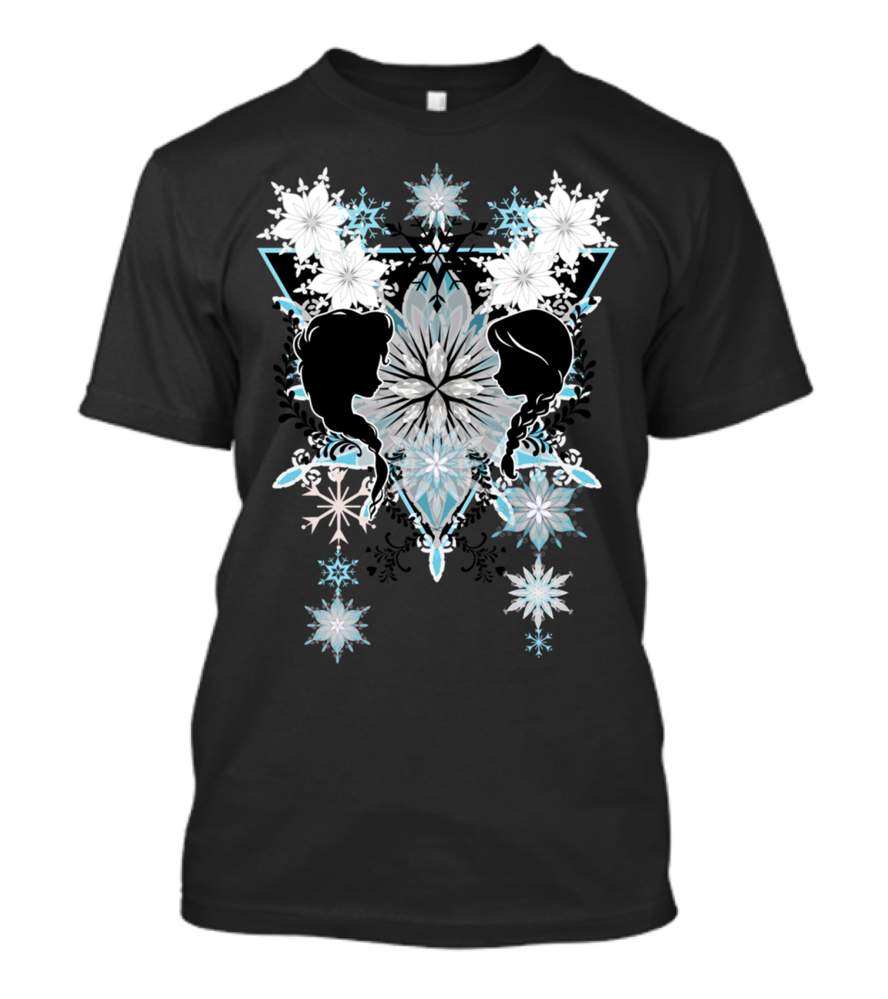 Frozen Anna Elsa Snowflake Silhouettes T-Shirt