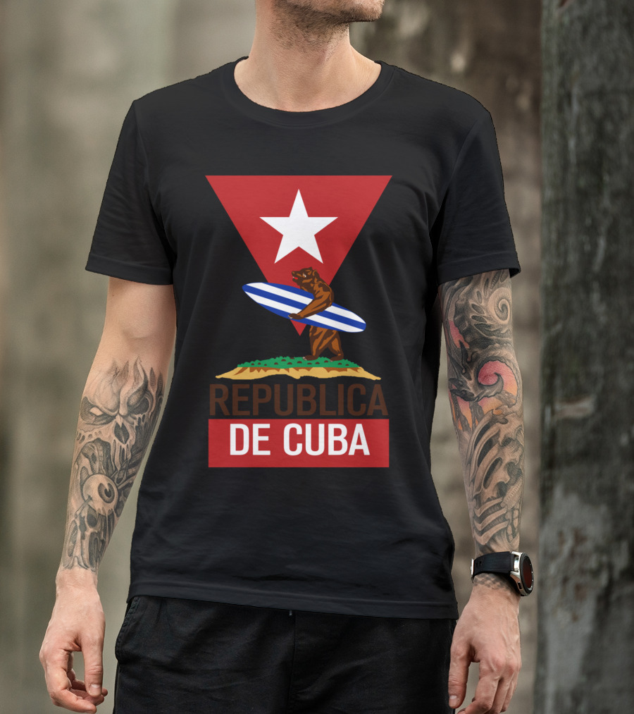 Republica De Cuba Star Bear With Surfboard In T-Shirt