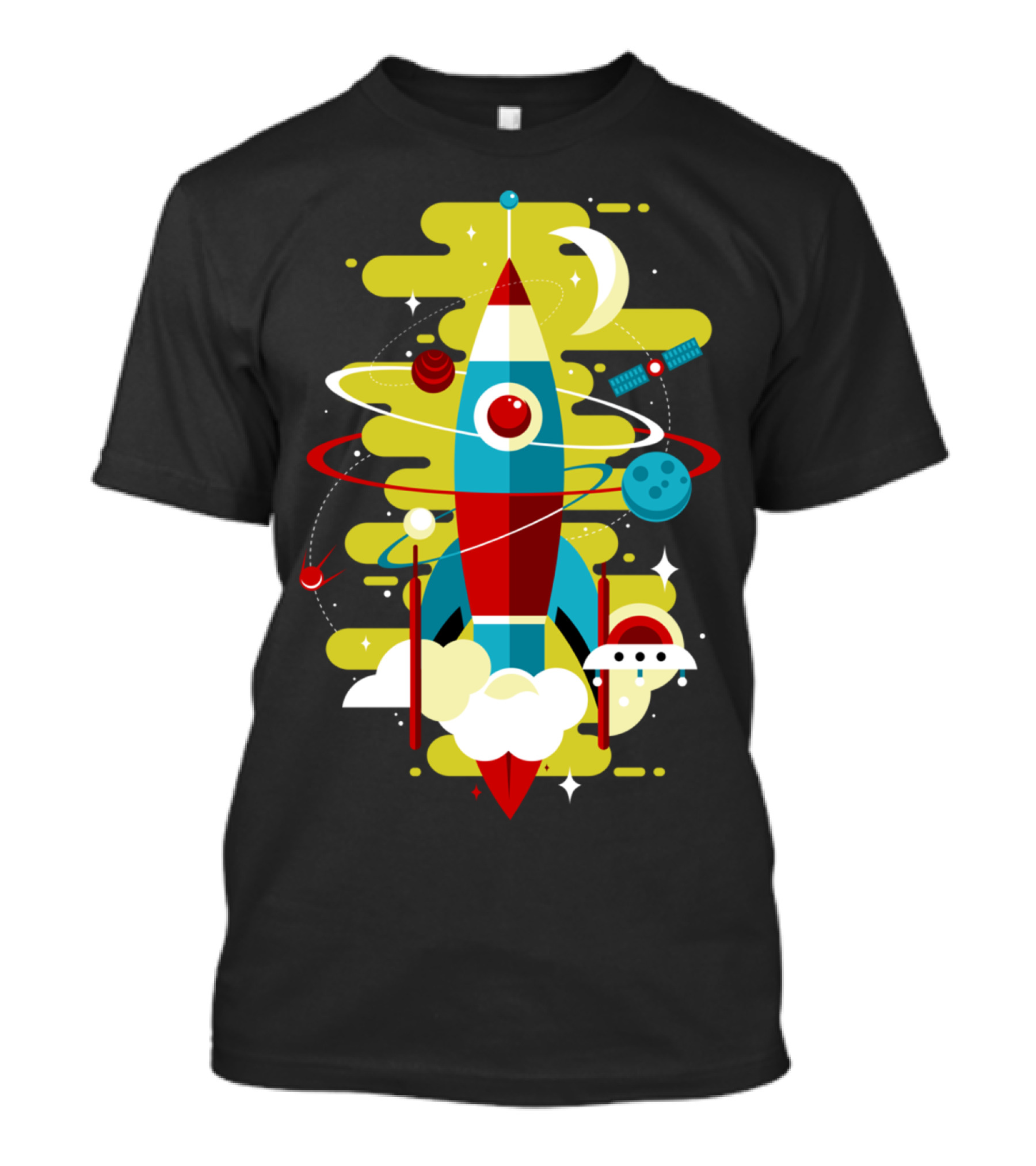 Cosmos Rocket Journey With Planets And Moon T-Shirt