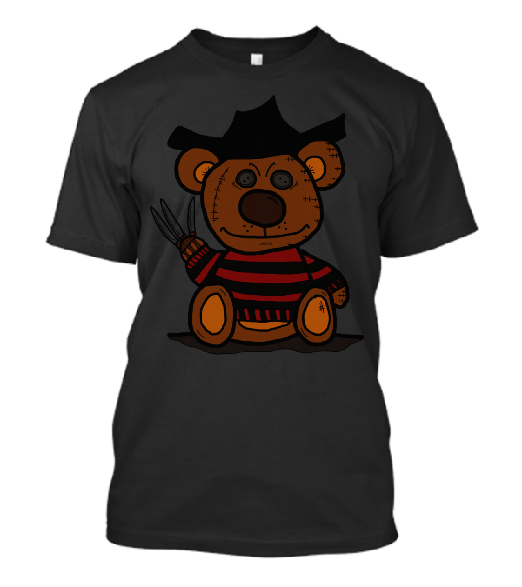 Freddy Bear Horror Plush Claw Villain Crossed With Striped Sweater Toy T-Shirt