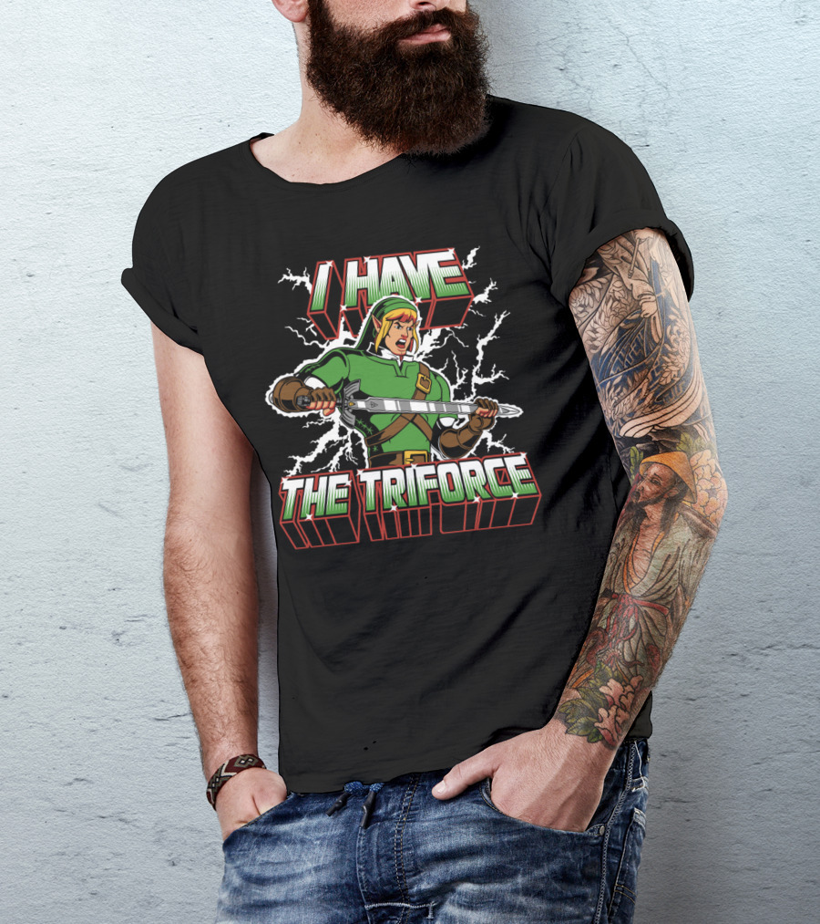 I Have The Triforce Link Holding Sword Epic Charge T-Shirt