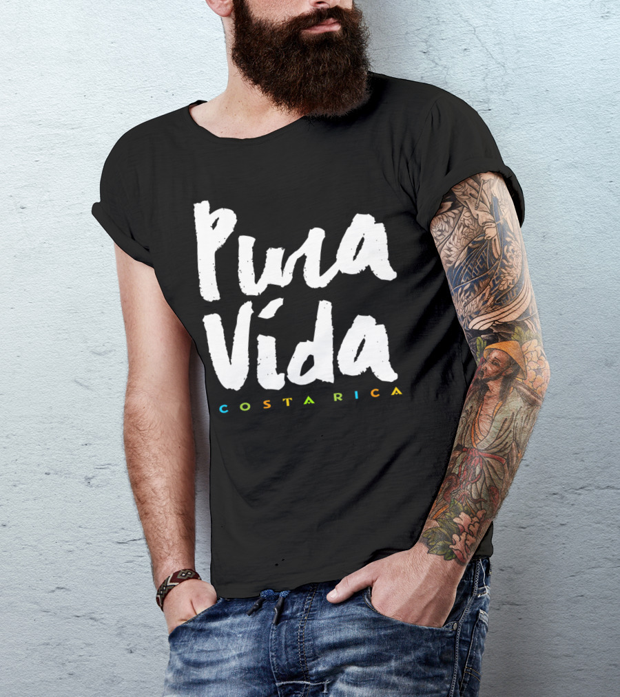 Pura Vida Costa Rica Vibrant Text T-Shirt