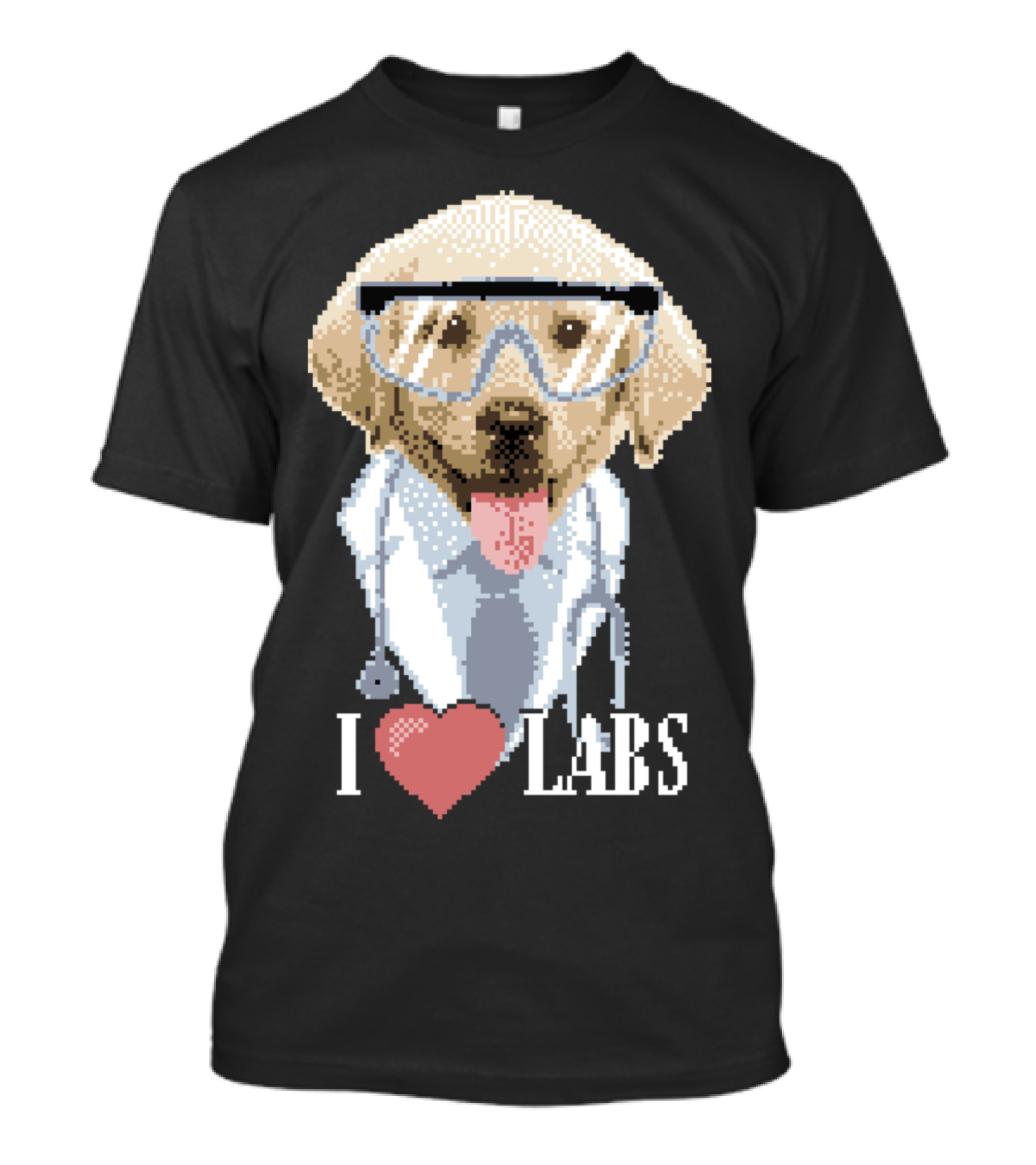 I Heart Labs Cute Dog Scientist With Goggles And Stethoscope T-Shirt