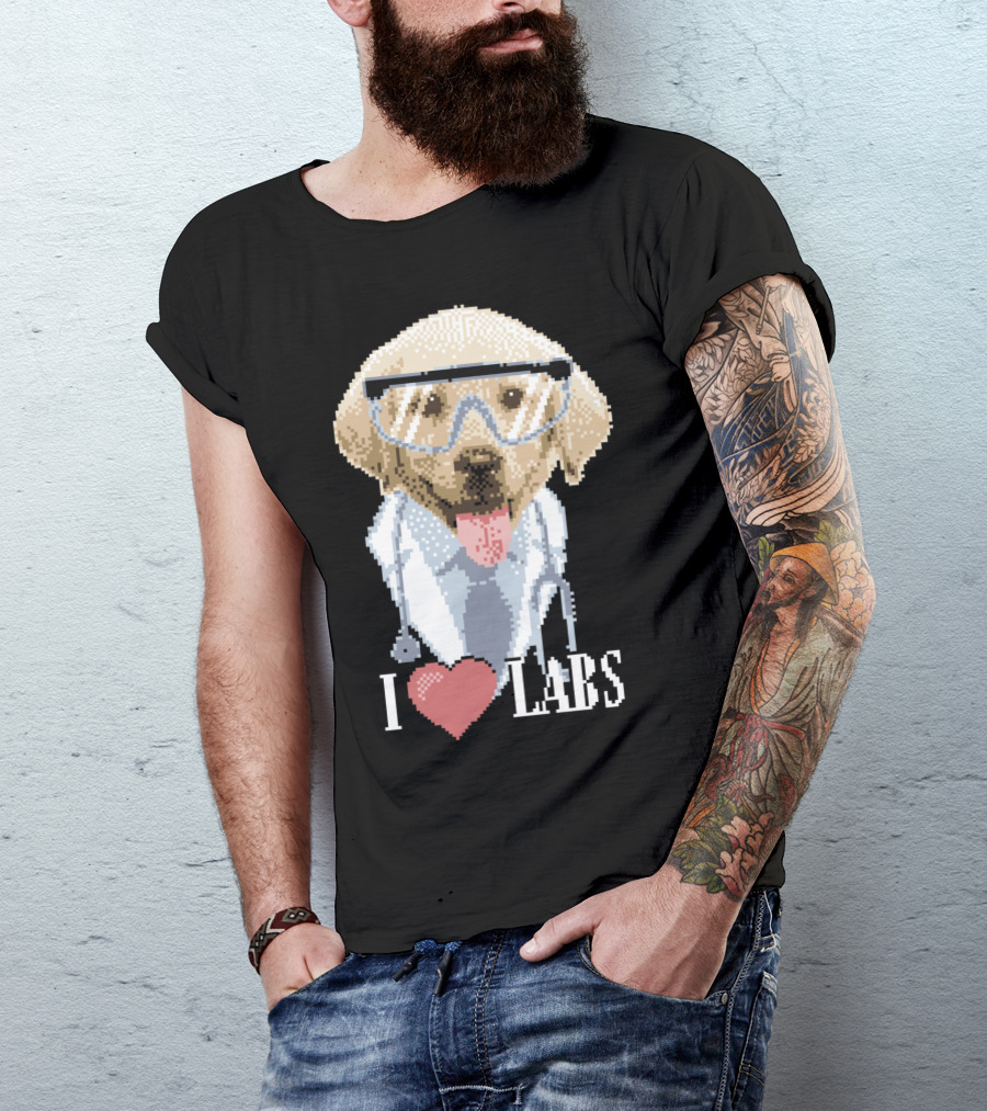 I Heart Labs Cute Dog Scientist With Goggles And Stethoscope T-Shirt
