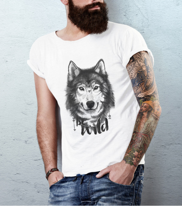 Be Wild Wolf Face Triangles Arrows T-Shirt