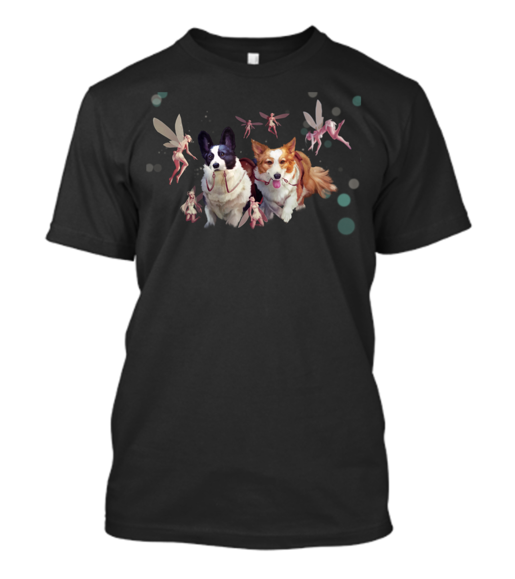 Fairy Mounts: Corgis Surrounded By Playful Fairies T-Shirt
