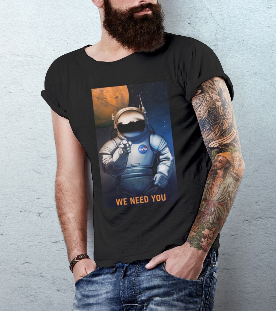 NASA Astronaut Recruitment We Need You Mars Space Exploration T-Shirt