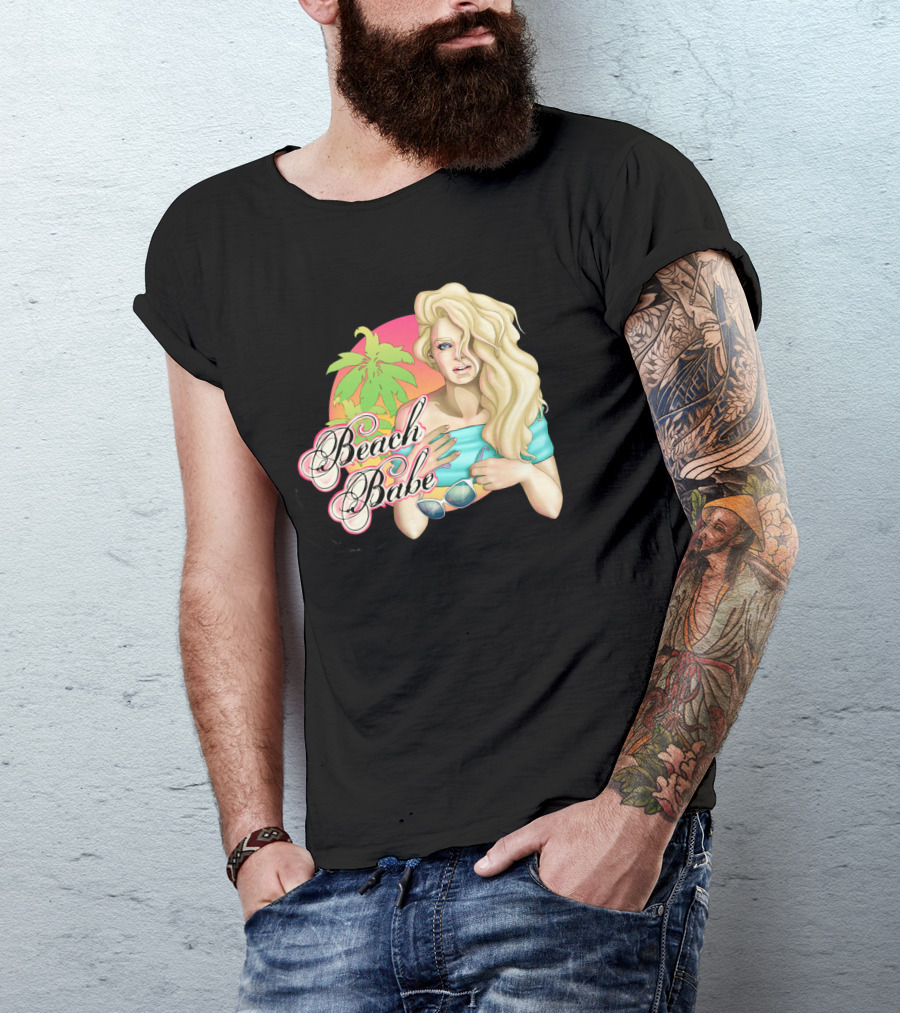 Beach Babe Tropical Blonde With Sunglasses And Palm Trees T-Shirt