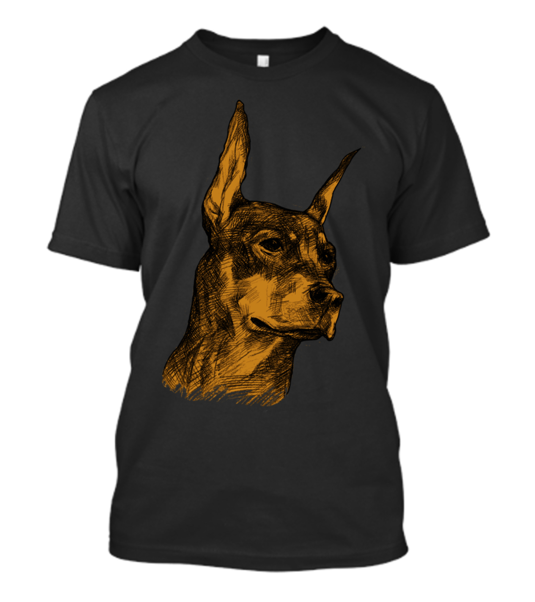 Doberman Is Guard Dog Sketch Head Profile T-Shirt