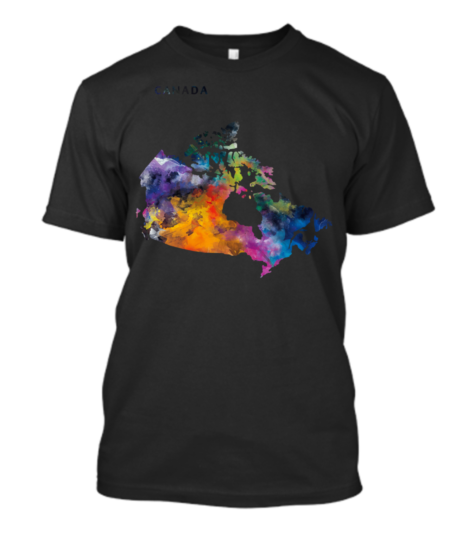 Canada Watercolor Map Multicolor T-Shirt