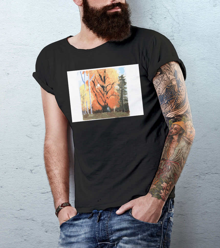 Fall By Liv Autumn Landscape Trees Orange Foliage T-Shirt
