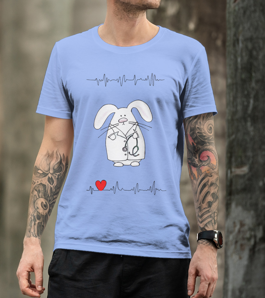 Doctor Rabbit Heartbeat Stethoscope Bunny T-Shirt