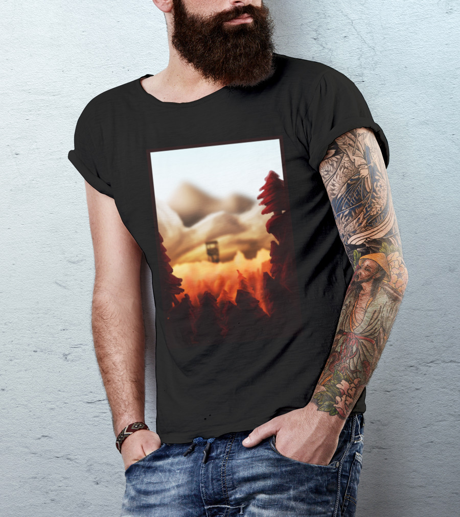Fall Forest Scenic Mountain View Tower T-Shirt
