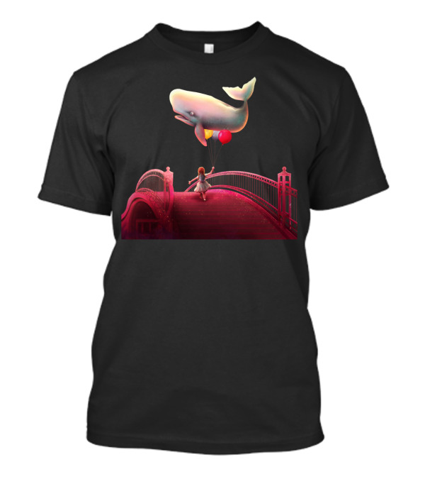 Whale And Balloons Bridge Night Adventure T-Shirt