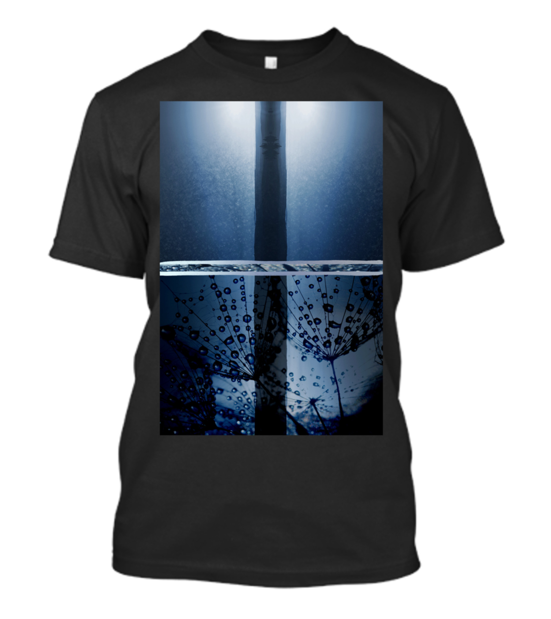 Restful Energy Underwater Silhouette With Water Droplets T-Shirt