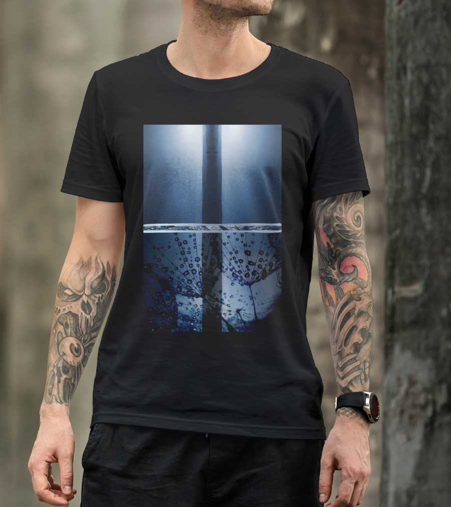 Restful Energy Underwater Silhouette With Water Droplets T-Shirt